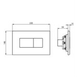Ideal Standard Solea P2 Pneumatic Flush Plate Black