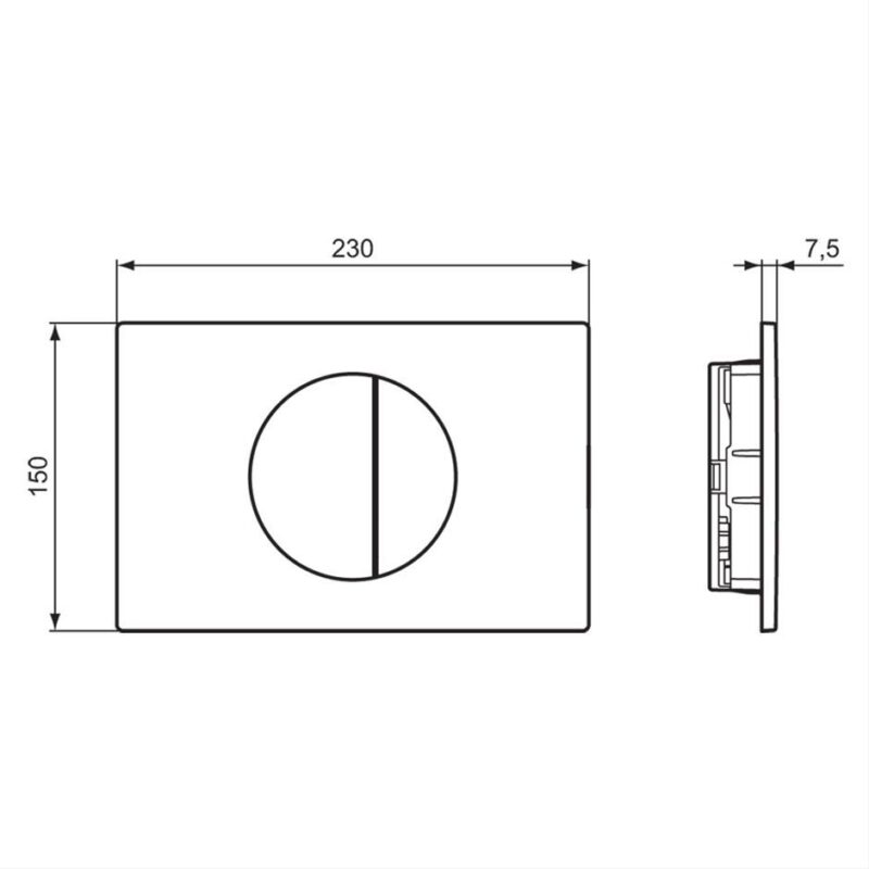 Ideal Standard Oleas M5 Mechanical Flush Plate Black