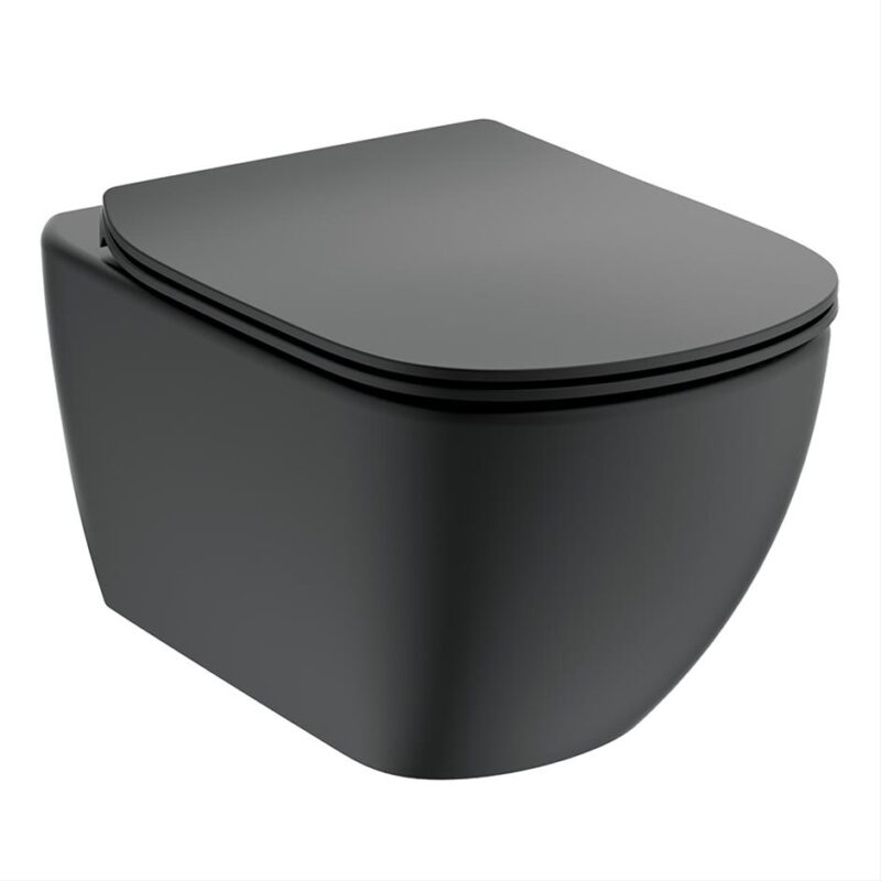 Ideal Standard Tesi Wall Hung Toilet Bowl Silk Black