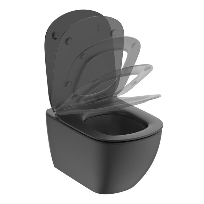Ideal Standard Tesi Wall Hung Toilet Bowl Silk Black