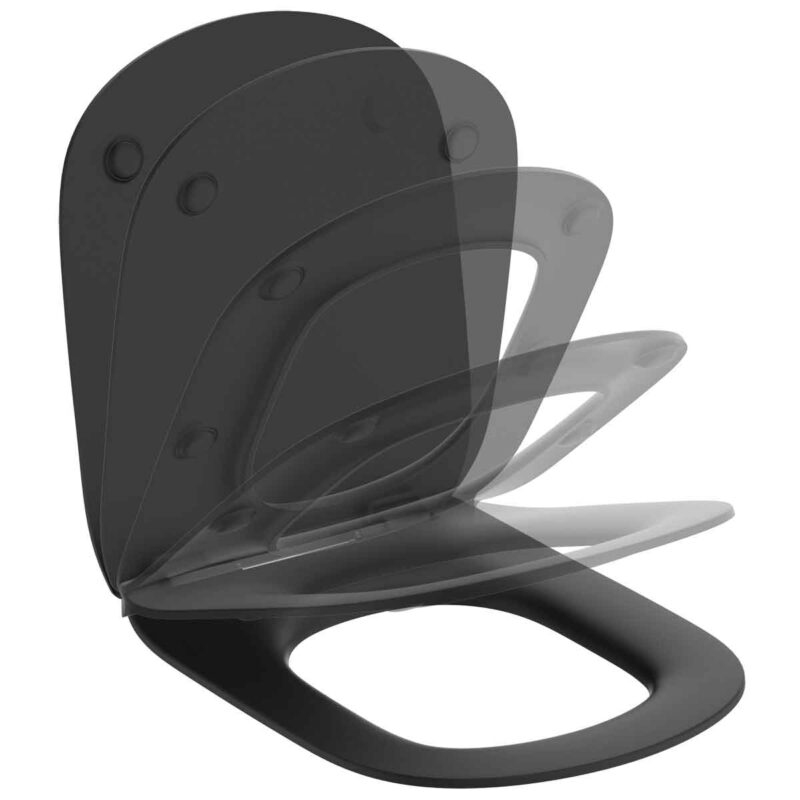 Ideal Standard Tesi Slow Close Slim Toilet Seat & Cover Silk Black