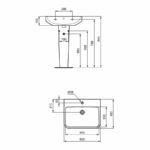 Ideal Standard i.Life B 600mm 1 Taphole Basin & Full Pedestal