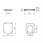 Ideal Standard i.Life B Gloss Grey Slow Close Toilet Seat & Cover