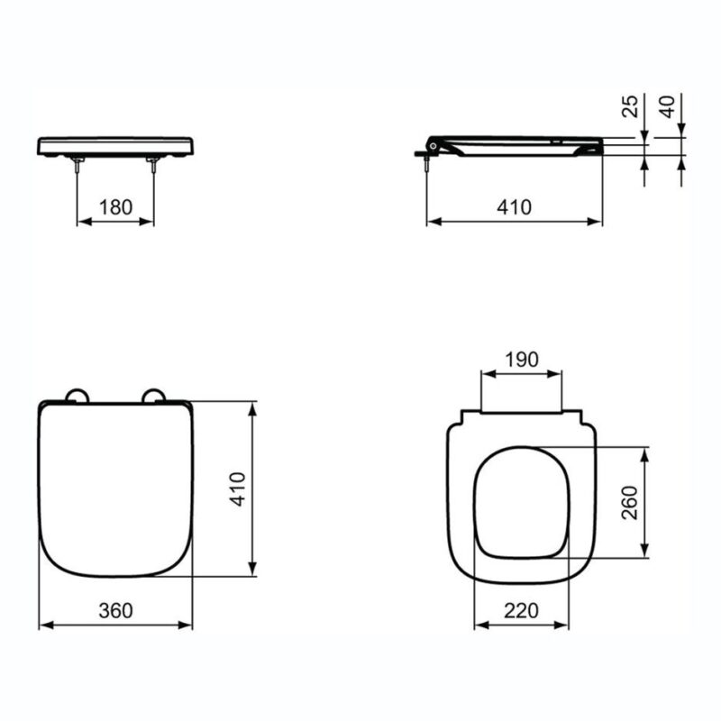 Ideal Standard i.life A/S Toilet Seat & Cover, Compact T4736