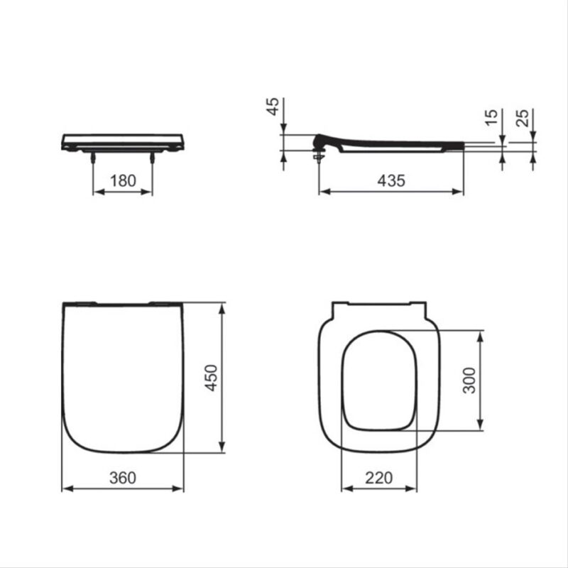 Ideal Standard i.life A Normal Close Slim Toilet Seat T4812