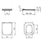 Ideal Standard i.Life B Slim Toilet Seat & Cover, Normal Close