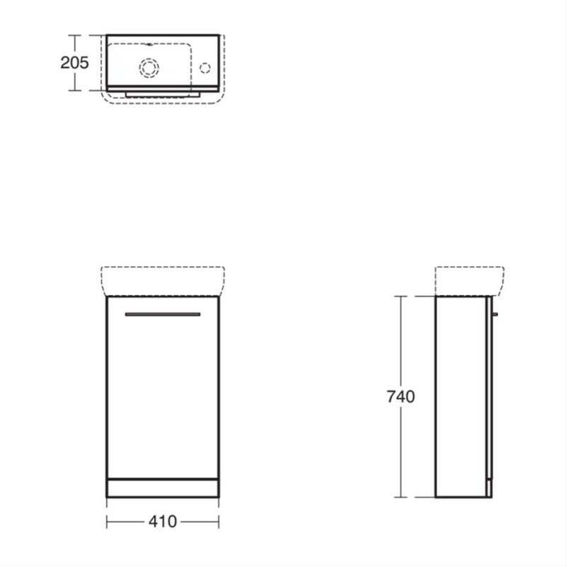 Ideal Standard i.Life S 41cm Floor Standing Basin Unit Matt White
