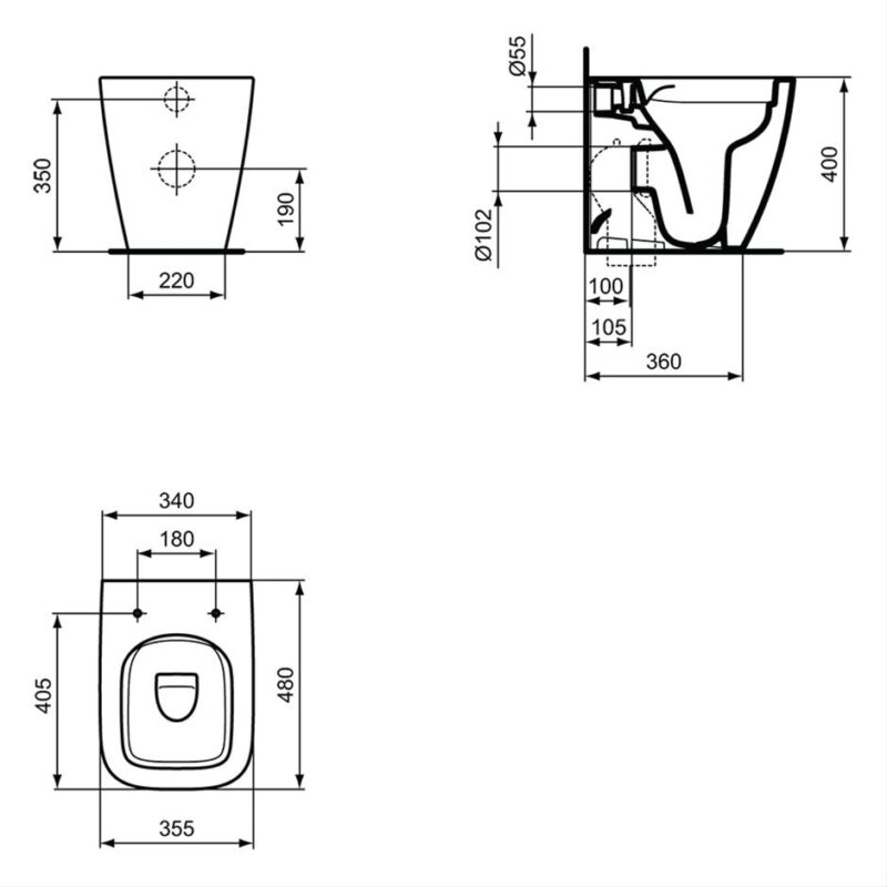 Ideal Standard i.Life S Compact Back To Wall RimLS+ WC Bowl