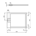 Ideal Standard i.life Ultra Flat S 900x700mm Shower Tray T5237 White