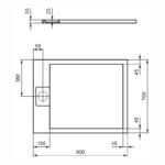 Ideal Standard i.life Ultra Flat S 900x700mm Shower Tray T5237 Black