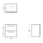 Ideal Standard i.Life A 60cm 2 Drawer Matt White Wall Vanity Unit