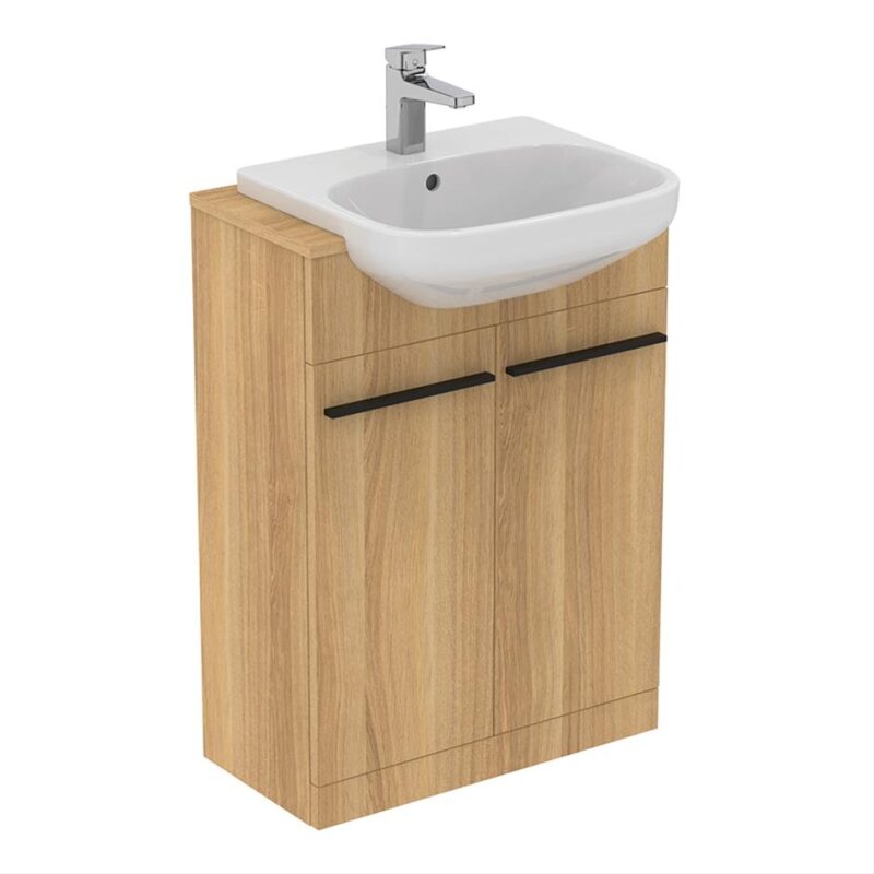 Ideal Standard i.Life A 60cm 2 Door Semi-Countertop Basin Unit Natural Oak