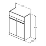 Ideal Standard i.Life A 60cm 2 Door Semi-Countertop Basin Unit Natural Oak