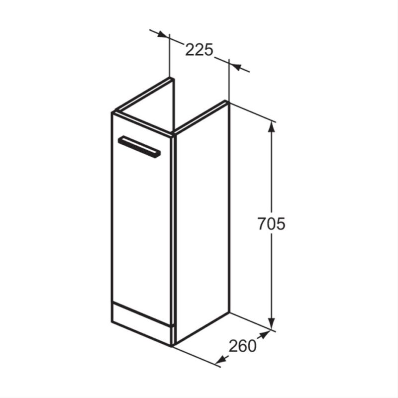 Ideal Standard i.Life A 23cm 1 Door Pedestal Washbasin Unit Matt White