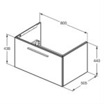 Ideal Standard i.Life B  80cm 1 Drawer Wall Basin Unit Matt White