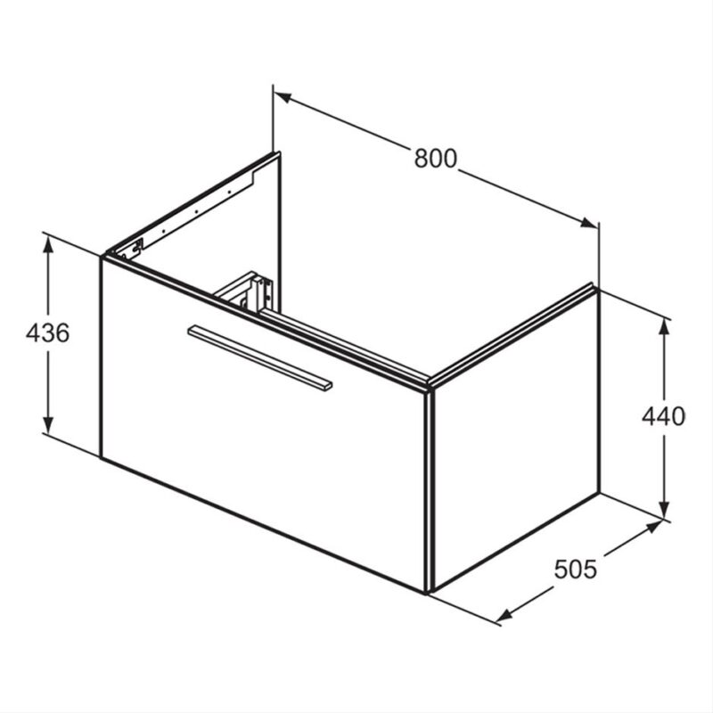 Ideal Standard i.Life B  80cm 1 Drawer Wall Basin Unit Matt White