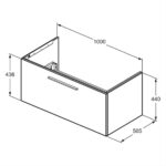 Ideal Standard i.Life B 10cm 1 Drawer Wall Basin Unit Matt White