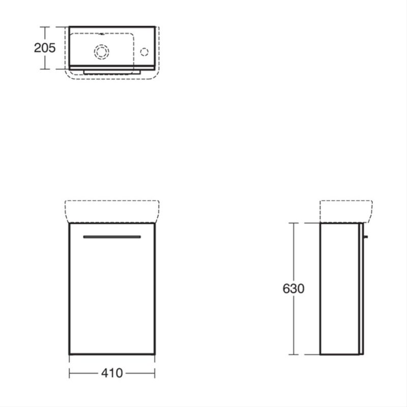 Ideal Standard i.Life S 41cm 1 Door Guest Basin Unit Matt White