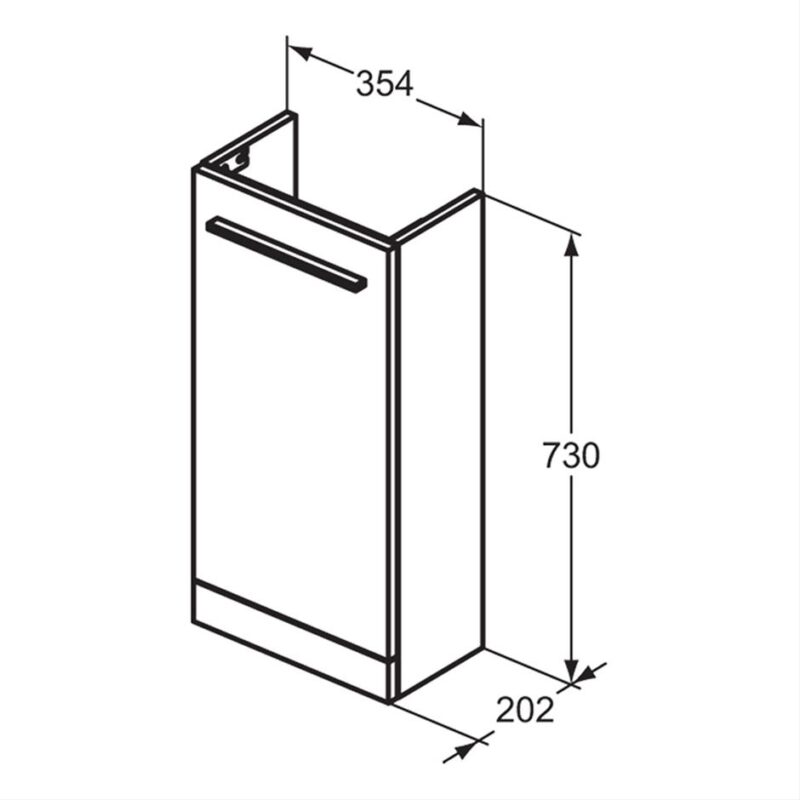Ideal Standard i.Life S 35cm Floor Standing Guest Basin Unit Matt White