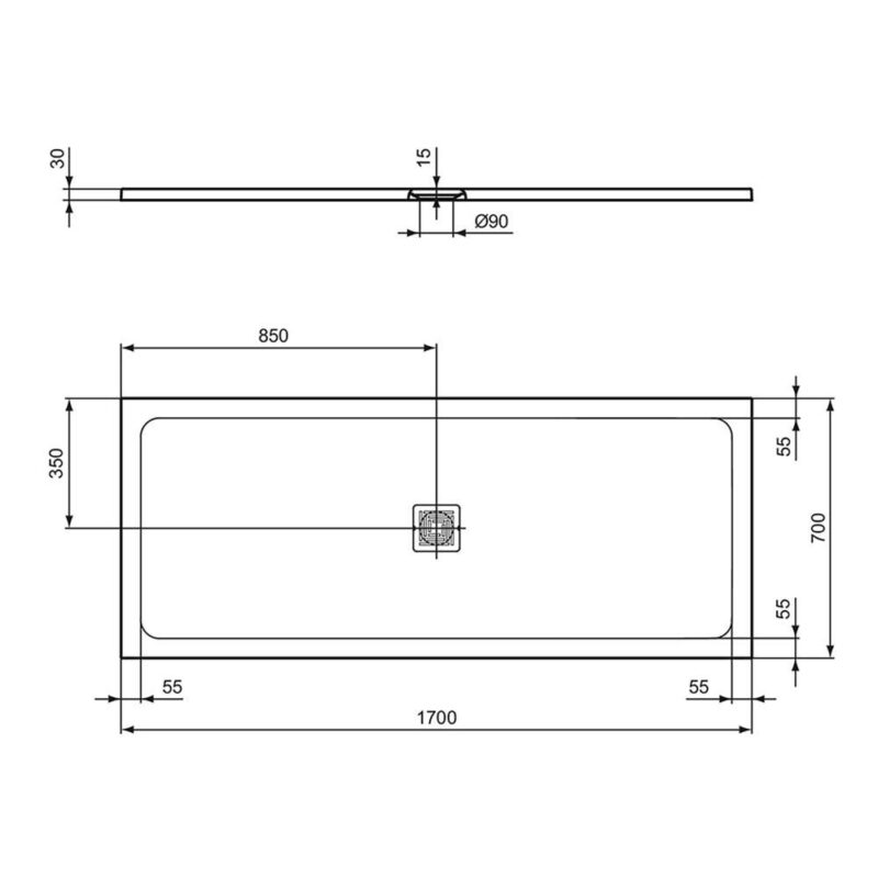 Ideal Standard Ultra Flat S+ 1700x700mm Shower Tray Pure White