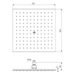 Ideal Standard Square 300mm Fixed Rainshower Head A5805