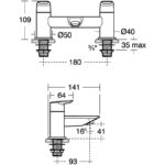 Ideal Standard Tesi 2 Hole Dual Control Bath Filler A6590 Chrome