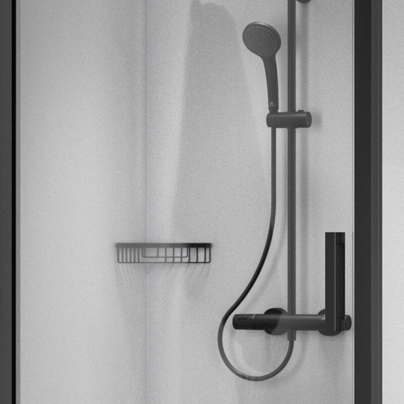 Ideal Standard IOM Corner Shower Basket Silk Black