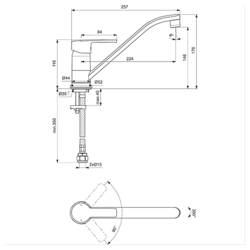 Ideal Standard Calista Kitchen Sink Mixer Tap B2136