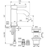 Ideal Standard Ceraline Basin Mixer with Clicker Waste BC186