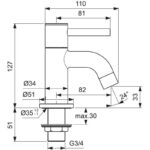 Ideal Standard Ceraline Bath Pillar Taps BC187 Chrome