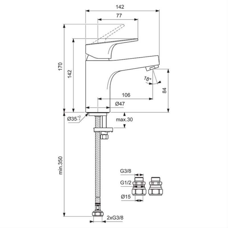Ideal Standard Cerabase Single Lever Basin Mixer Tap