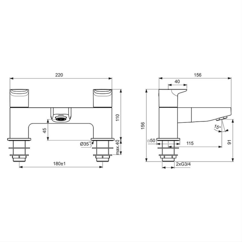 Ideal Standard Ceraplan Bath Filler Tap BD264