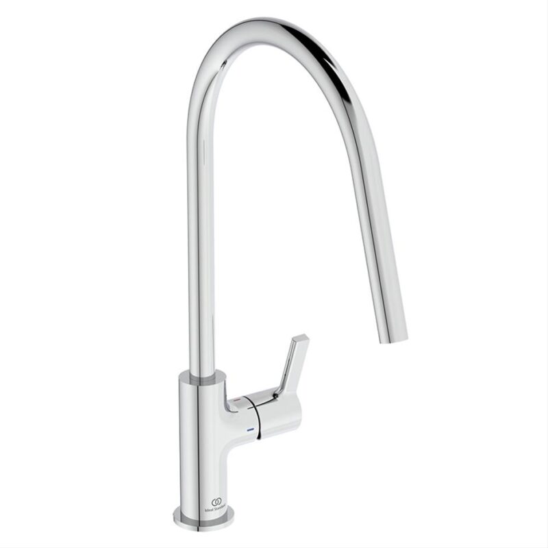 Ideal Standard Gusto Single Lever Round C Spout Kitchen Mixer Tap