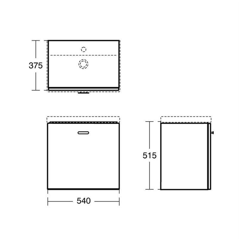 Ideal Standard Concept Space 550mm Wall Basin Unit E0313 Oak