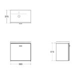 Ideal Standard Concept Space 60cm Wall Hung Unit & RH Basin White
