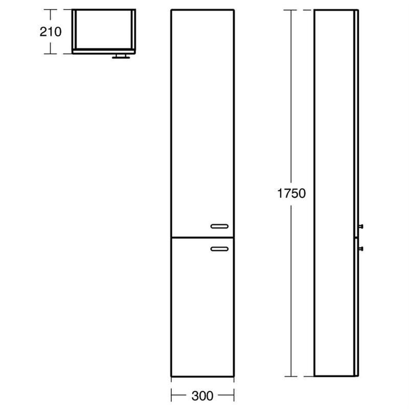 Ideal Standard Concept Space 300mm Tall Column Unit E0379 Oak