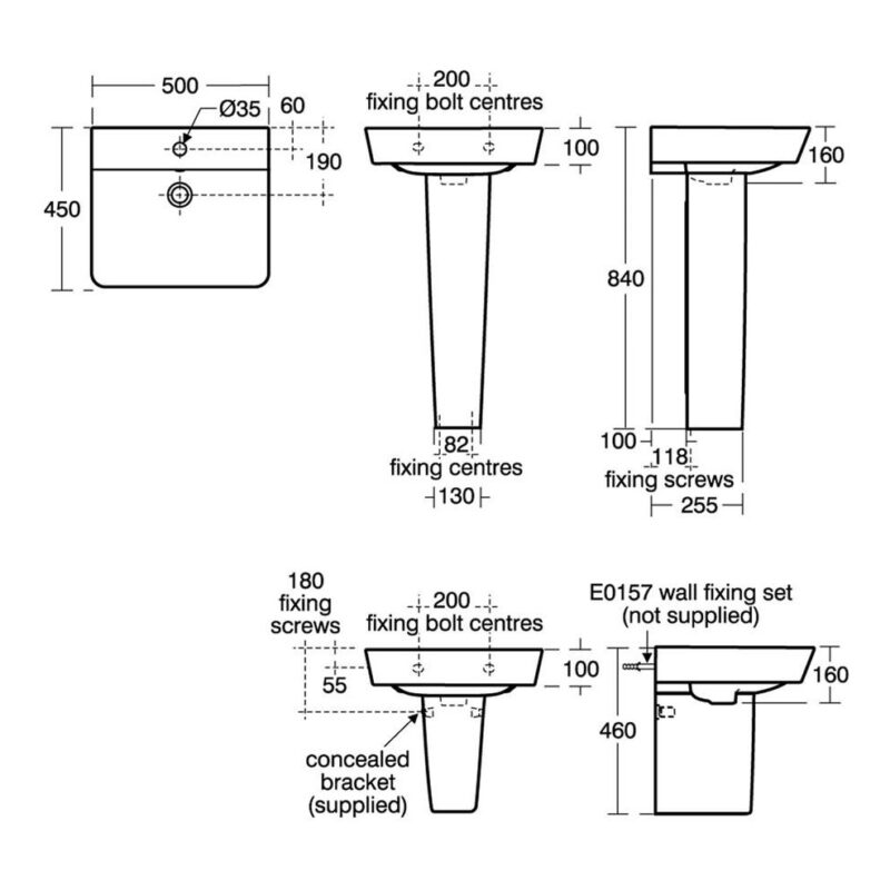 Ideal Standard Connect Air Basin 500 x 450mm White