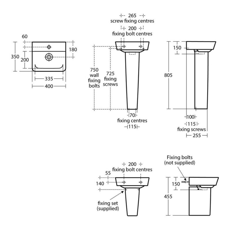 Ideal Standard Connect Air Handrinse Basin 400 x 350mm White