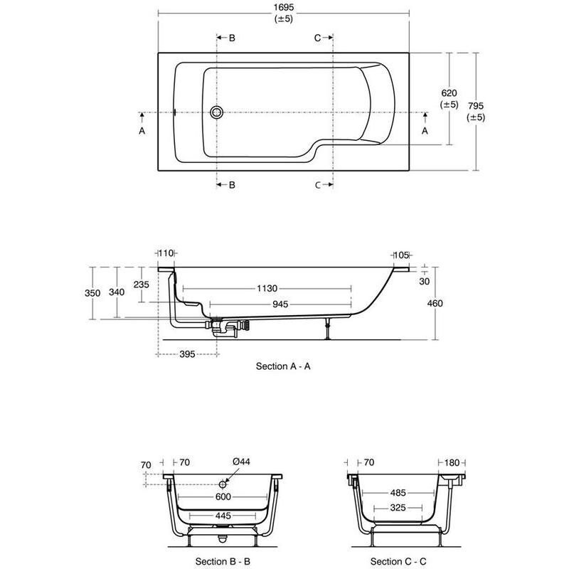 Ideal Standard Concept Freedom 800mm End Bath Panel E1097