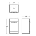 Ideal Standard Tempo 500mm Floor Vanity Basin Unit E1102 Lava Grey