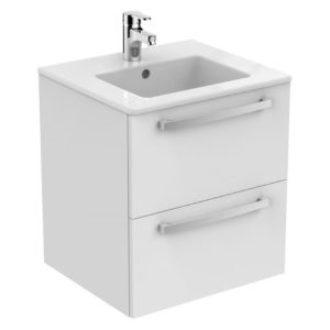 Ideal Standard Tempo 50cm 2 Drawer Wall Unit & Basin White