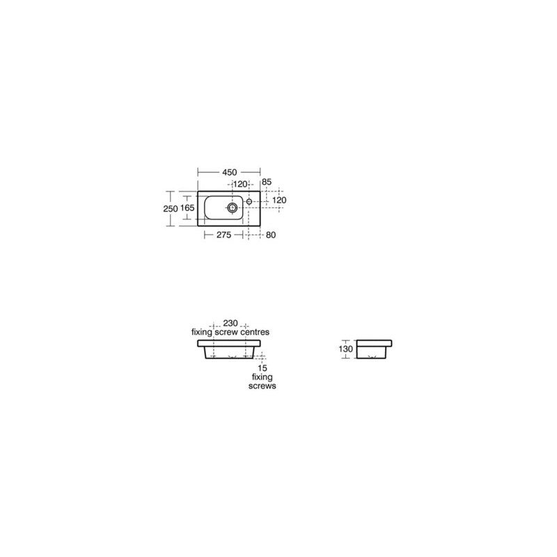 Ideal Standard Concept Space 45cm Furniture Basin Right E1334