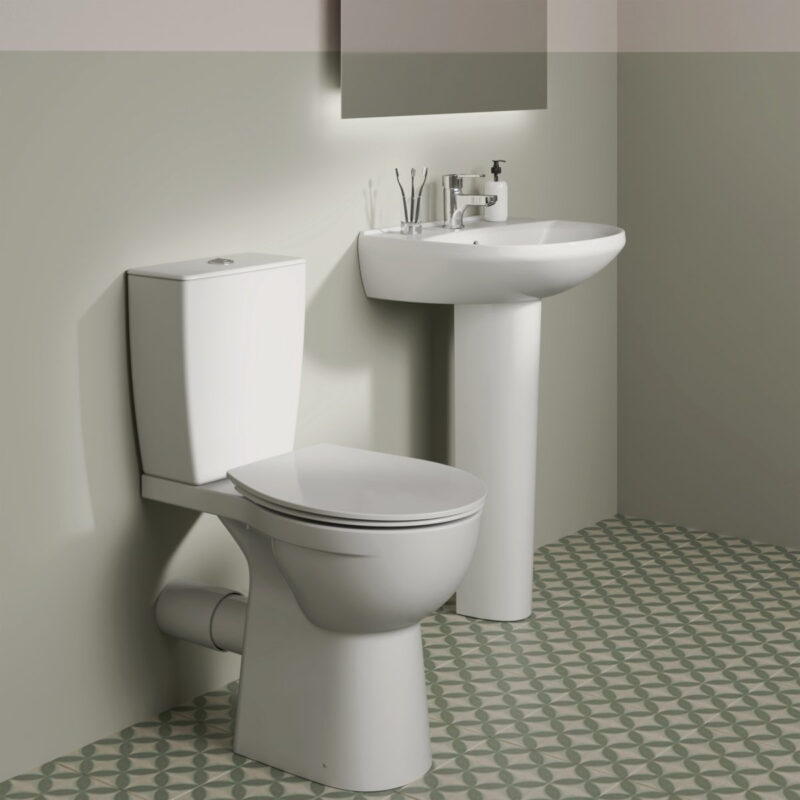 Ideal Standard Eurovit+ Comfort Height Close Coupled Toilet with Soft Close Seat