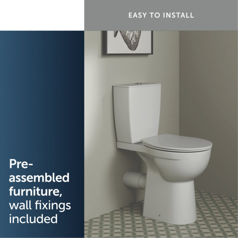 Ideal Standard Eurovit+ Comfort Height Close Coupled Toilet with Soft Close Seat