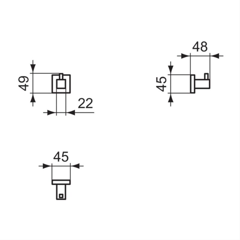 Ideal Standard IOM Square Single Robe Hook E2192