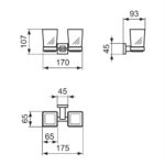 Ideal Standard IOM Square Double Tumbler & Holder E2205