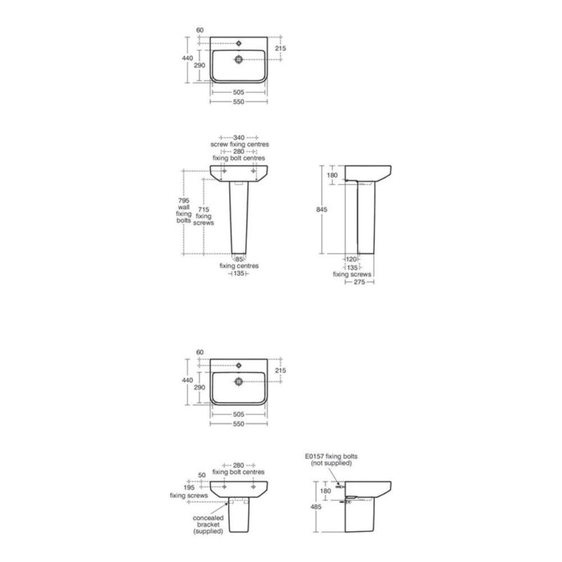 Ideal Standard i.life B Basin 550 x 440mm 1 Hole