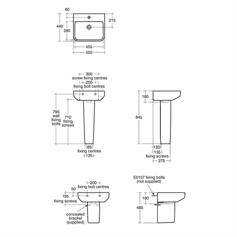 Ideal Standard i.Life B 50cm Washbasin, 1 Taphole