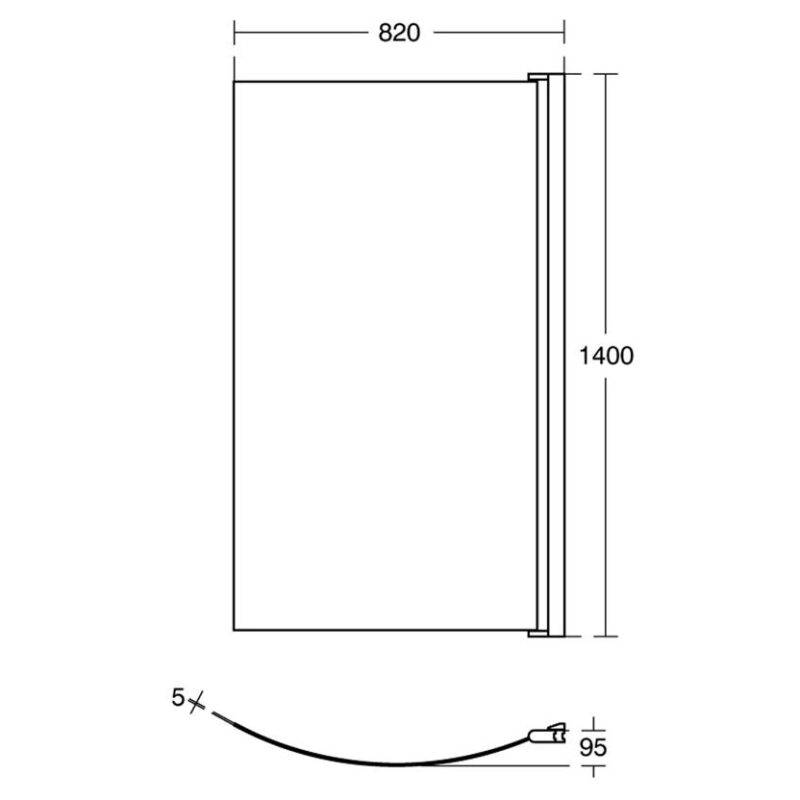 Ideal Standard Tempo Arc Shower Bath Screen E2571