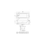 Ideal Standard Tempo Cube 170x70cm Water Saving Bath E2581